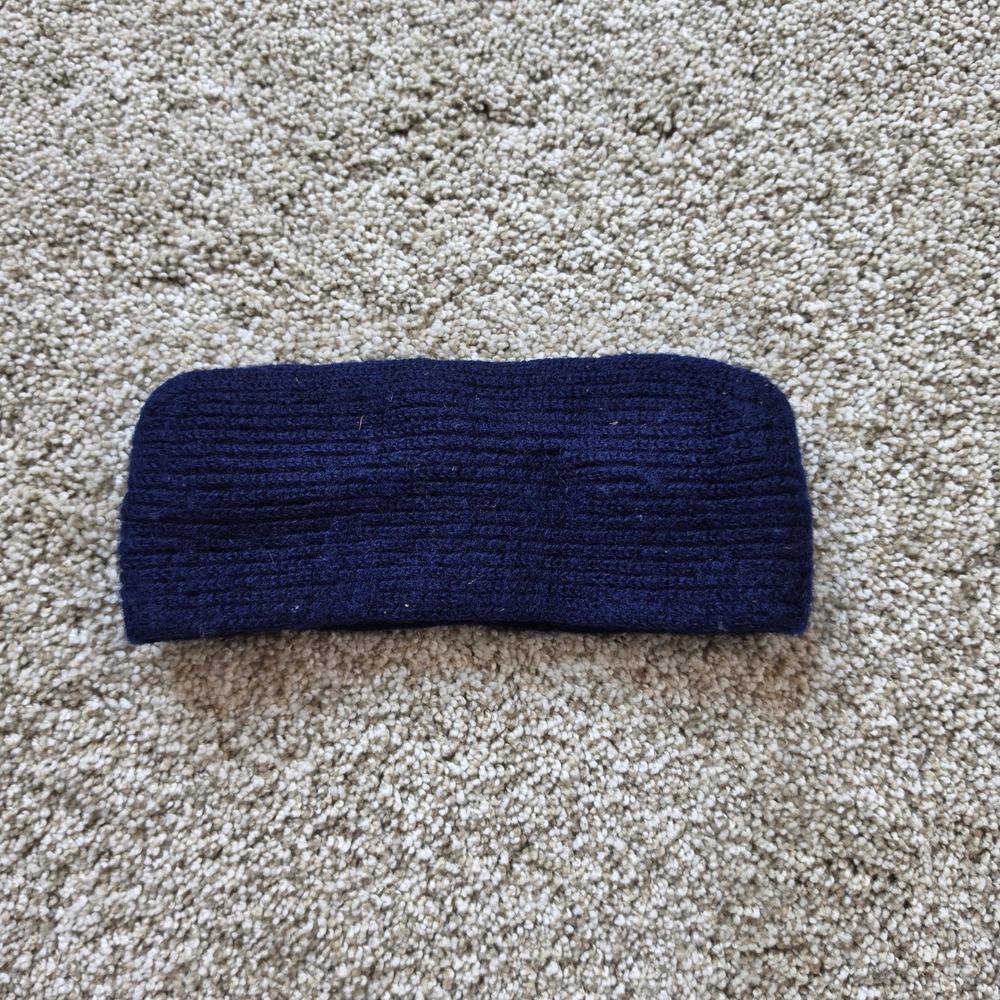 VINTAGE Obermeyer Headband Unisex OS XS/S Blue Wool Ribbed Knit Ski Ear Warmer